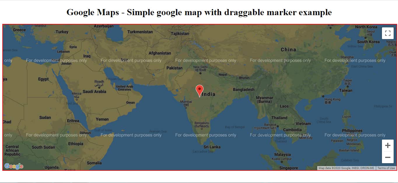 Google Map With Draggable Marker Example
