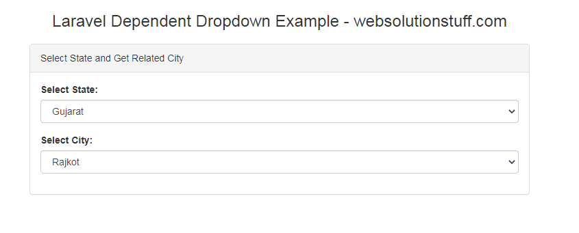 How To Create Dependent Dropdown In Laravel